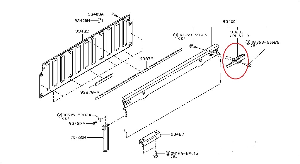 ΚΛΕΙΘΡΟ ΚΑΡΟΤΣΑΣ NISSAN D40 15332609 93460-VK90A