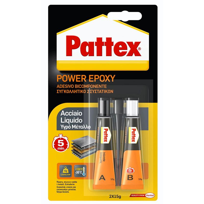 Pattex ΧΗΜΙΚΟ ΜΕΤΑΛΛΟ ΣΤΙΓΜΗΣ 2 ΣΥΣΤΑΤΙΚΩΝ N27 POWER EPOXY 2x15g