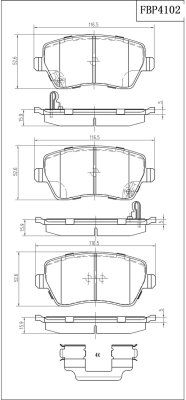 ΤΑΚΑΚΙΑ ΦΡΕΝΩΝ ΕΜΠΡ.FBP4102 MERCEDES CITAN W415 2012-2019 / OPEL AGILA-NISSAN MICRA