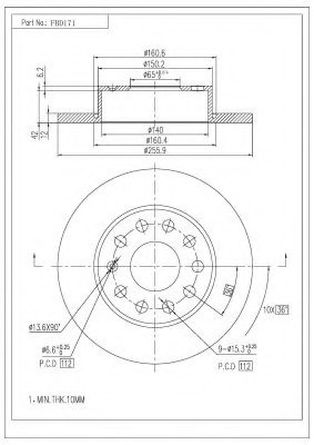 ΔΙΣΚΟΠΛΑΚΕΣ ΟΠΙΣΘ  FBD171 VW, AUDI,SEAT,SKODA,VW